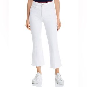 FRAME Le Sylvie Kickboot White Jeans